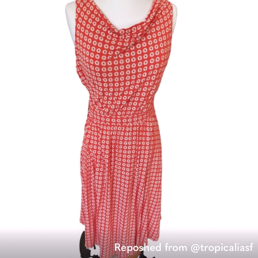 Maeve Red and White Floral Dress